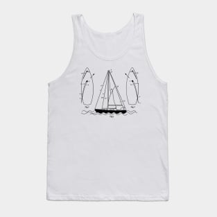 Boat Blueprint Captain Sailing Tank Top